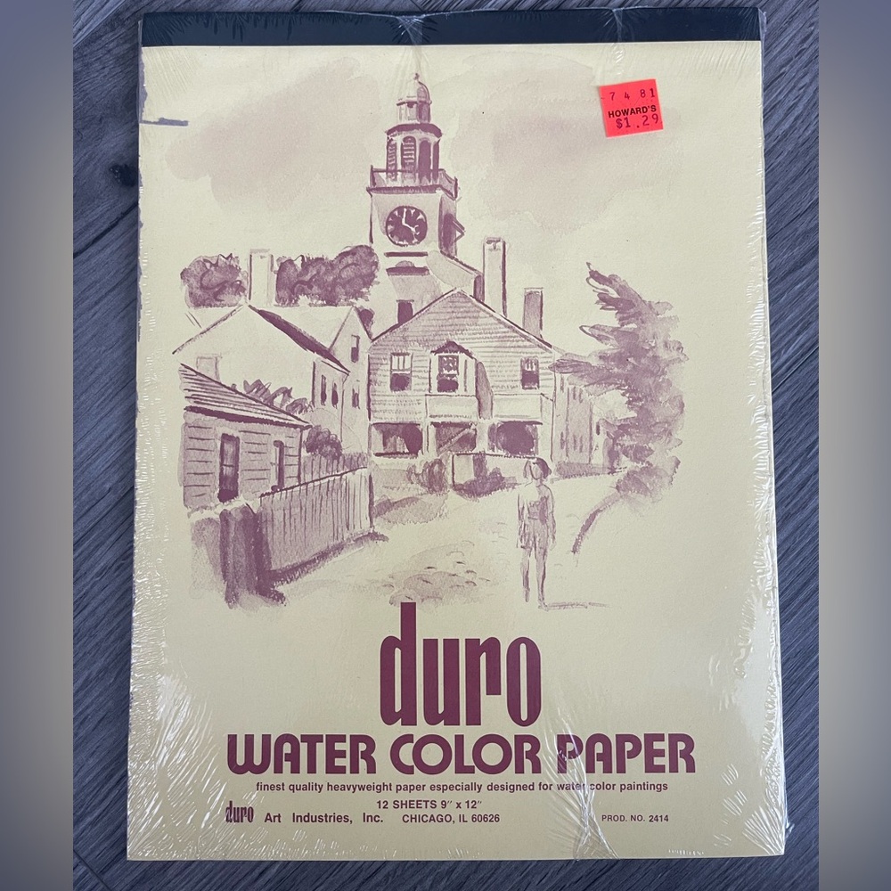 NEW Duro Art Water Color Paper Finest‎ Quality Heavyweight 12 sheets 9"x12"